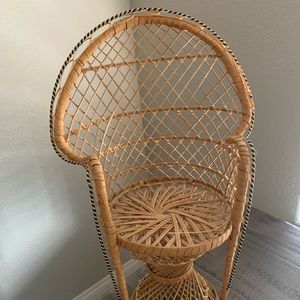 Vintage rattan doll chair